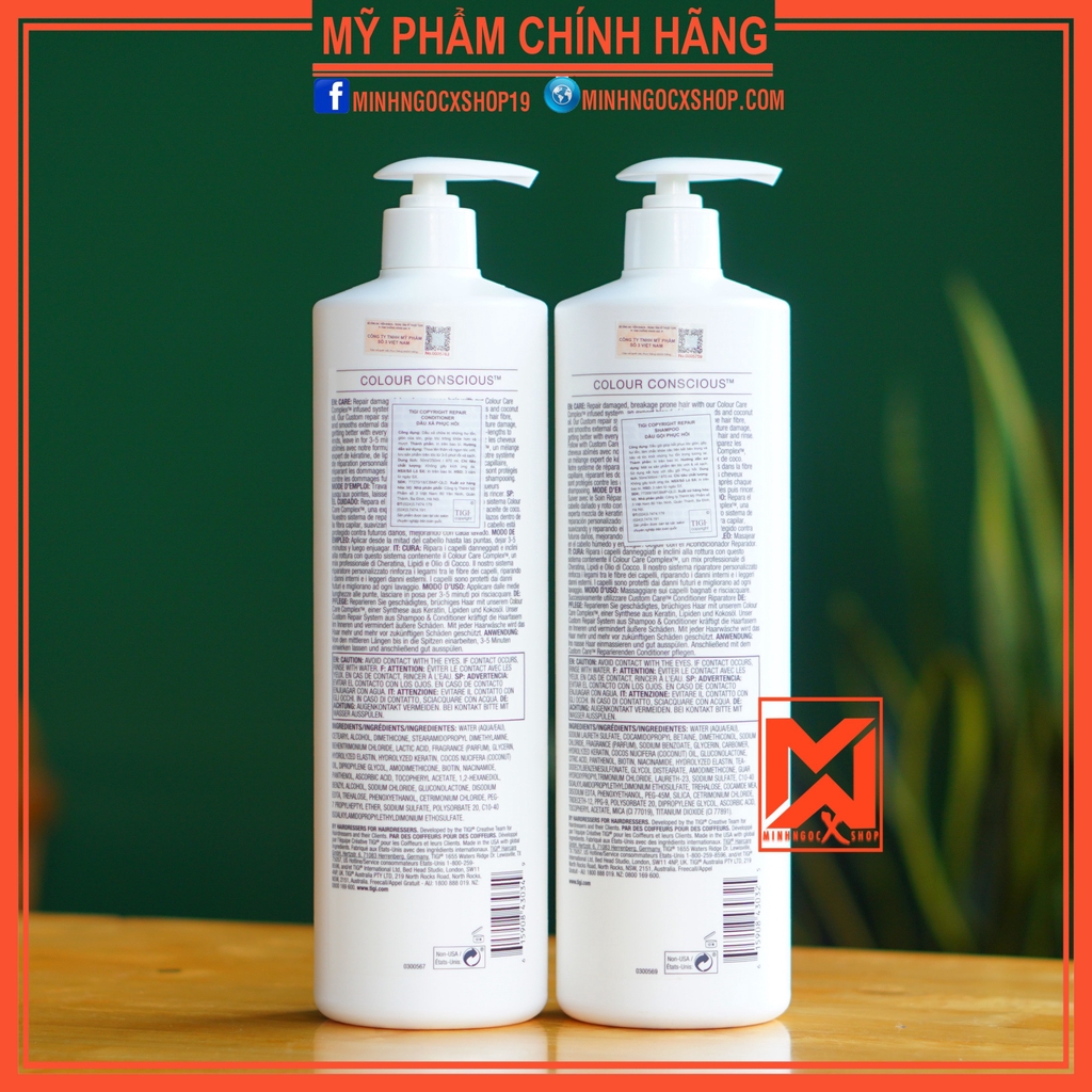 Dầu gội xả tigi COPYRIGHT 970ml chính hãng