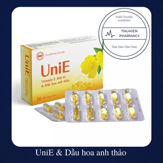 Uni E (UniE) vitamin E 400IU & Dầu hoa anh thảo (Hộp 30 viên)