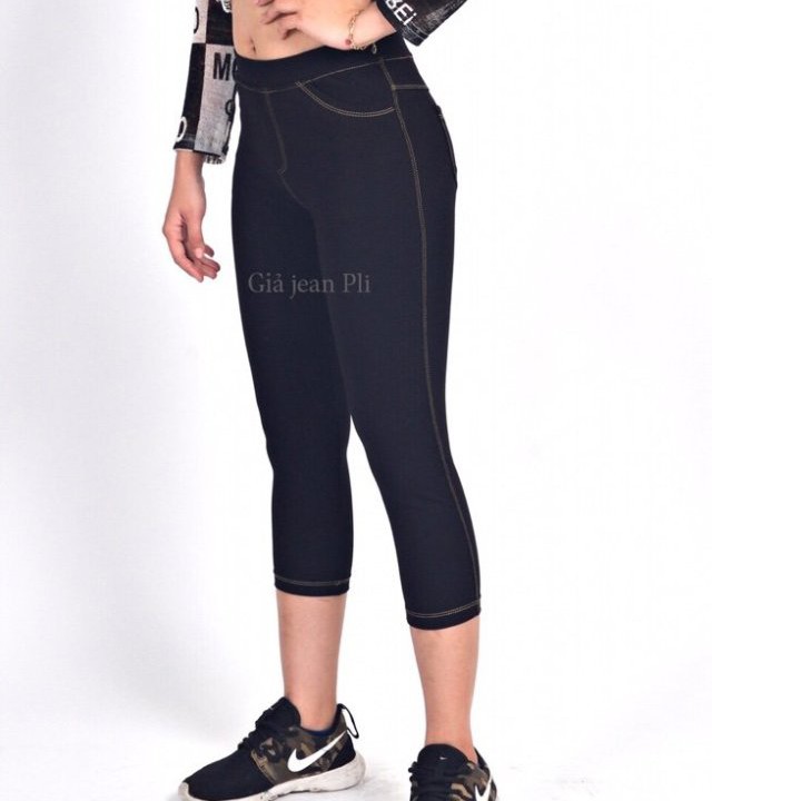 Quần Legging LỬNG giả jean 4 túi có size cho bạn dưới 80kg | BigBuy360 - bigbuy360.vn