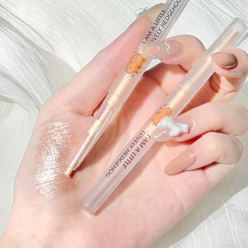 Bút Kẻ Mắt Kiêm Phấn Mắt Highlight Màu Lì Tự Nhiên Hình Nhím Cappuvini