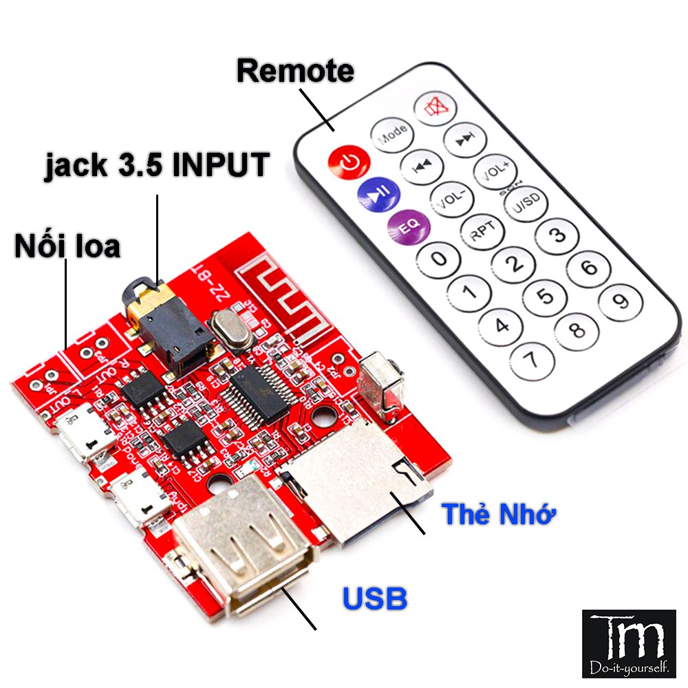 Modul Giải Mã Mp3 Bluetooth 4.1 Hỗ Trợ USB - Thẻ Nhớ TF Có Remote