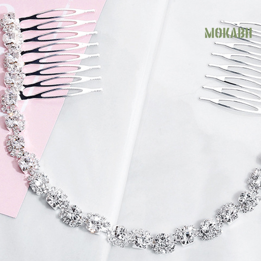 Lược Cài Tóc Dạng Chuỗi Đính Đá Trang Trí Cô Dâu Sang Trọng