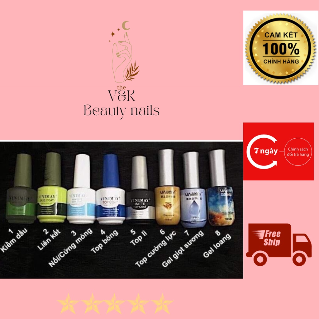 Liên kết basse gel, top bóng, top loang, top cường lực , khử dầu VINIMAY
