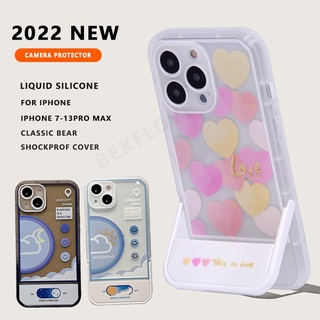 Ốp Điện Thoại Silicon Trong Suốt Họa Tiết Hoa & Trái Tim Cho iPhone 7 8 Plus 11 12 13 Pro MAX X XR XS MAX SE 2020 2022