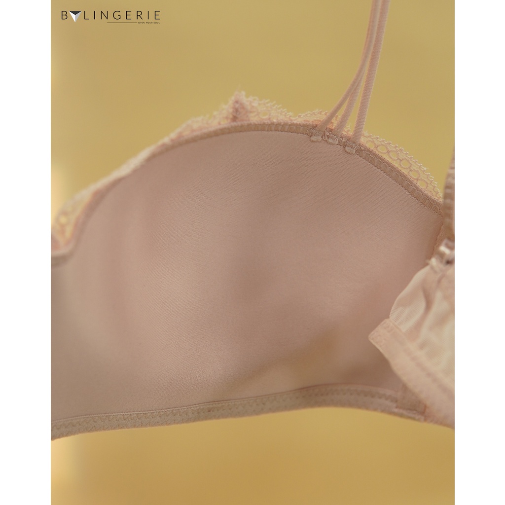 Bộ đồ lót ren nữ BY LINGERIE màu hồng không gọng đệm mút nâng ngực | B231 | BigBuy360 - bigbuy360.vn