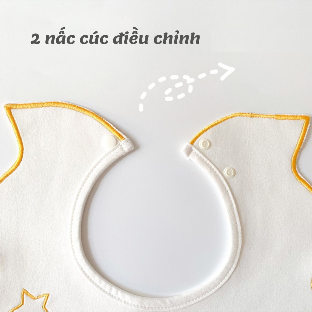 Set 3 yếm cổ tròn Cotton cao cấp chống thấm nước phong cách Hàn Quốc Mimi Kids cho bé YC01