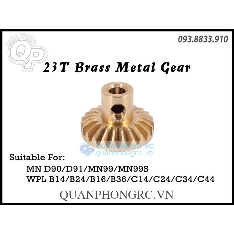 Nhông Láp Đồng Upgrade Metal Brass Gear 23T For MN/WPL 1/12 RC Trucks (1 Cái)