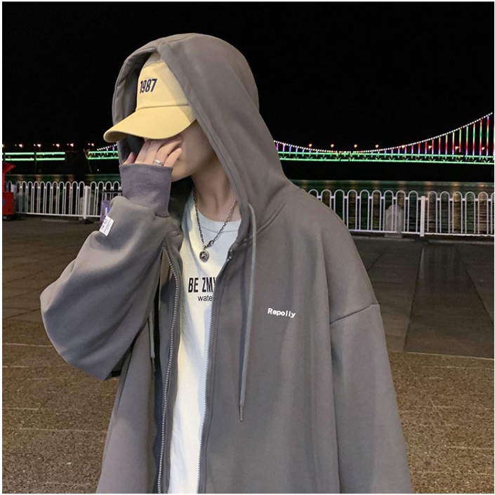 Áo khoác hoodie trơn 4 màu nam nữ ulzzang unisex áo khoác nam nữ, áo hoodie zip form unisex chất nỉ bông oversize in chữ