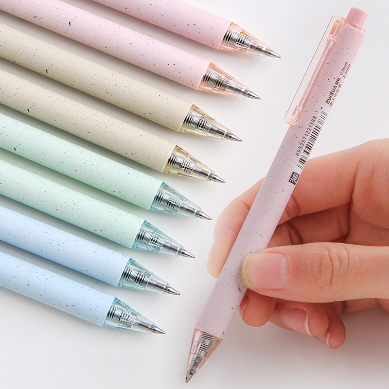 Bút mực gel màu đen ngòi 0.5mm có thể thu gọn tiện dụng cho học sinh
