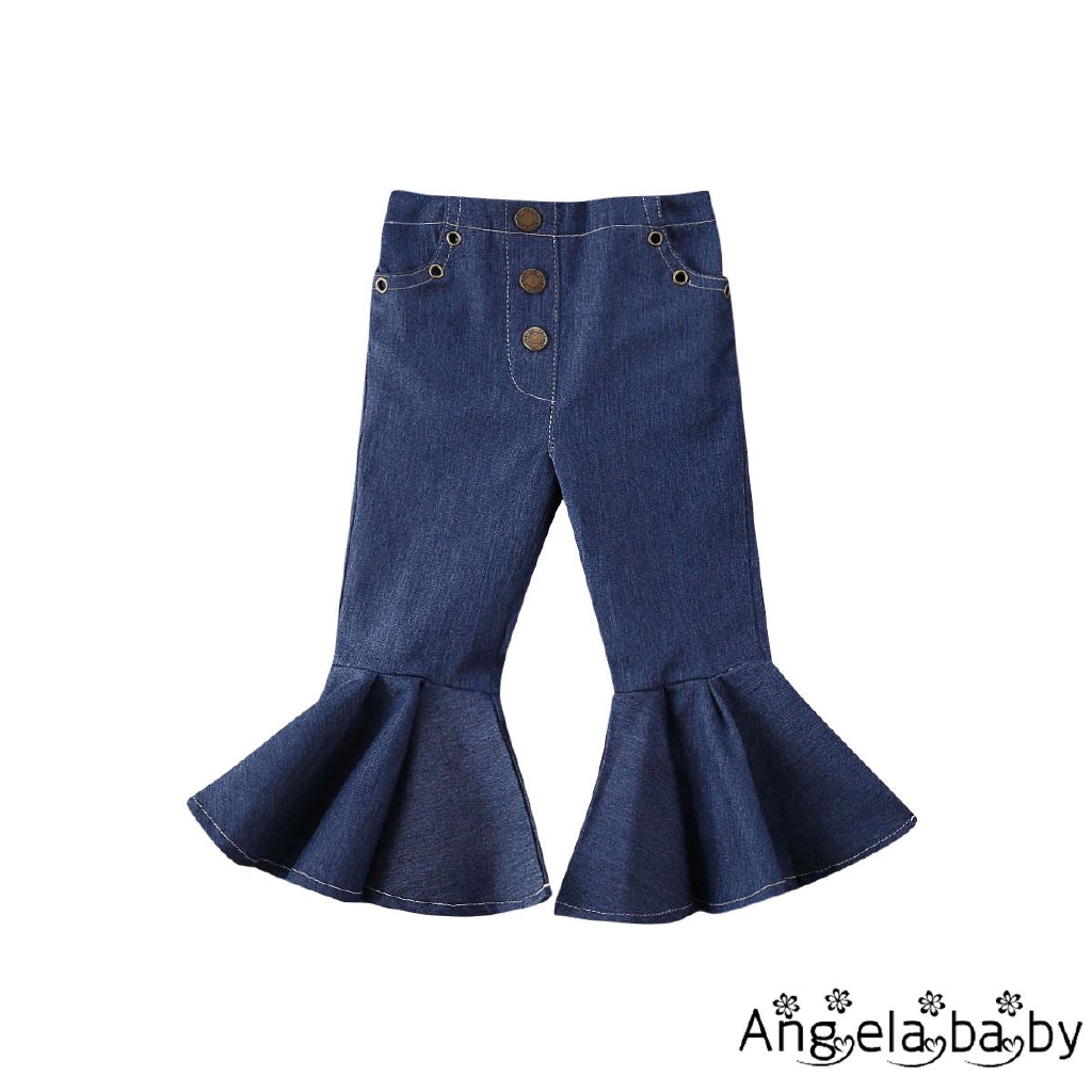 Áo Denim Dài Tay Ống Loe Cho Bé Gái (1-6 Tuổi)