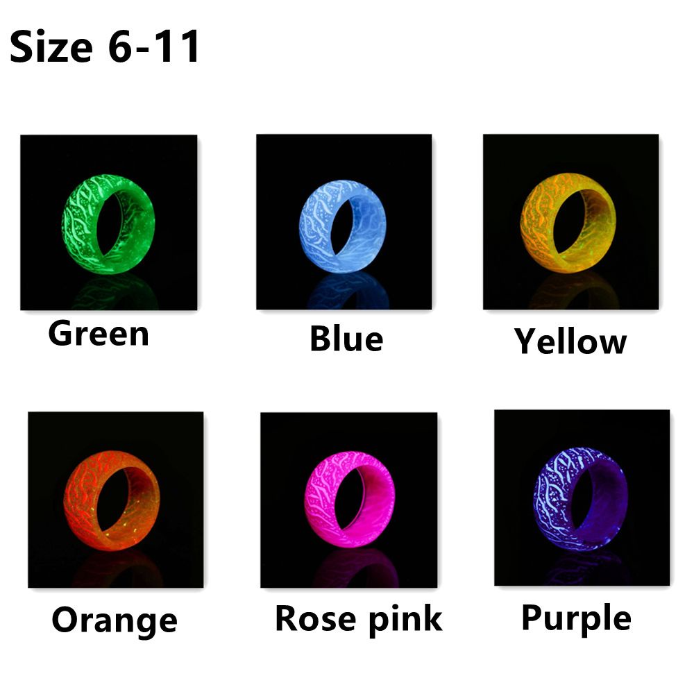 Nhẫn đeo tay bằng gỗ và hợp kim phát sáng nhiều màu