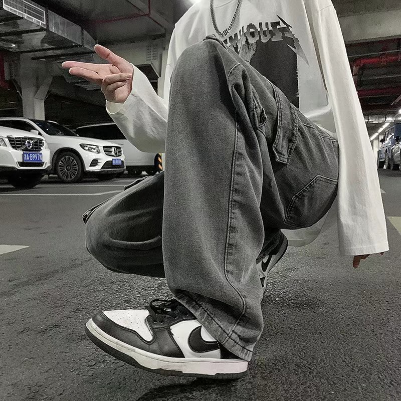 Quần jeans Dài Ống Rộng Phong Cách retro Dành Cho Nam Giới