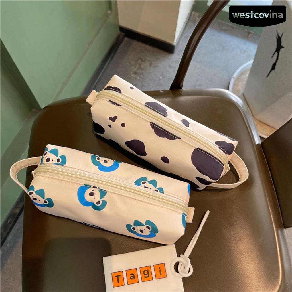 [Hot]✍Bóp Viết Dairy Cow Bằng Nylon Đựng Đồ Trang Điểm Cho Học Sinh