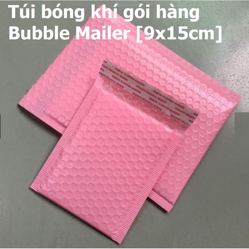 [size 9x15cm] Túi bóng khí gói hàng Bubble Mailer -Combo 5 cái màu hồng