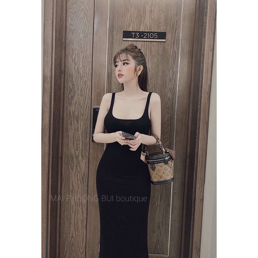 Đầm body 2 dây dáng dài tôn dáng