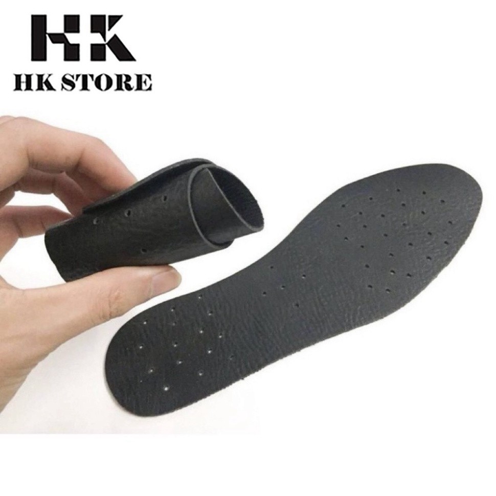 Lót da bò thật 100% 💖 HK.STORE 💖 lót da thật đục lỗ thông thoáng hồ môi chân.