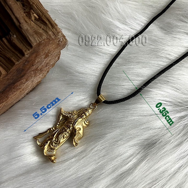Dây chuyền vải khóa vàng mặt quan công.