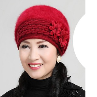 Mũ nồi len lông thỏ phong cách Hàn, mũ len cho mẹ thời trang