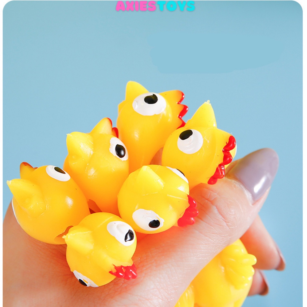 Gà bắn dính tường silicon đồ chơi xã stress squishy mini giải trí vui nhộn