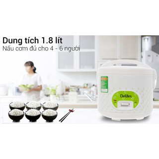 Nồi cơm điện nắp gài Delites NCG1801