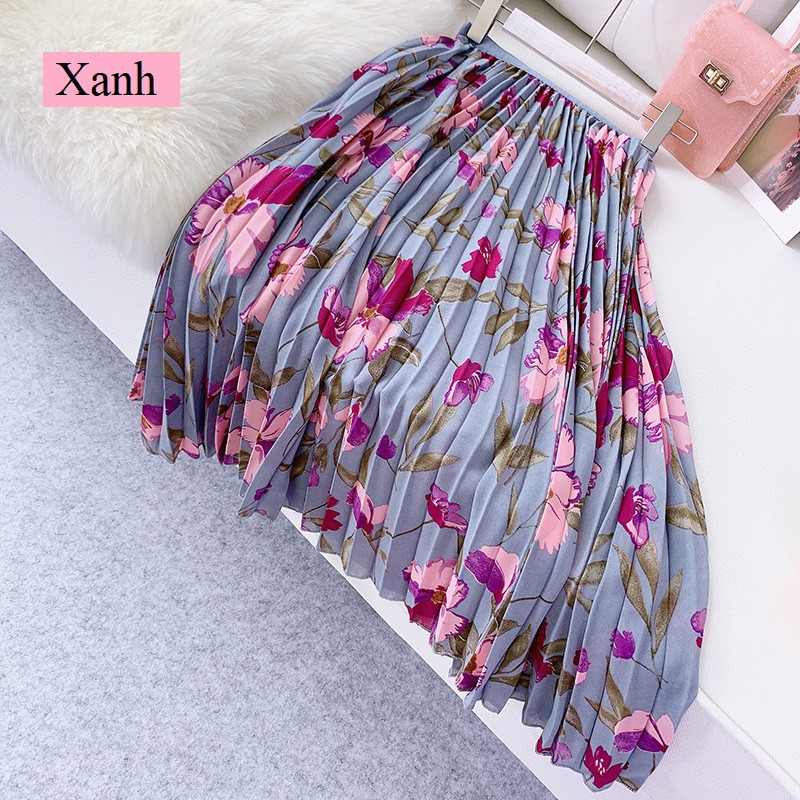 Chân Váy Xếp Ly In Hoa VD0042 | BigBuy360 - bigbuy360.vn