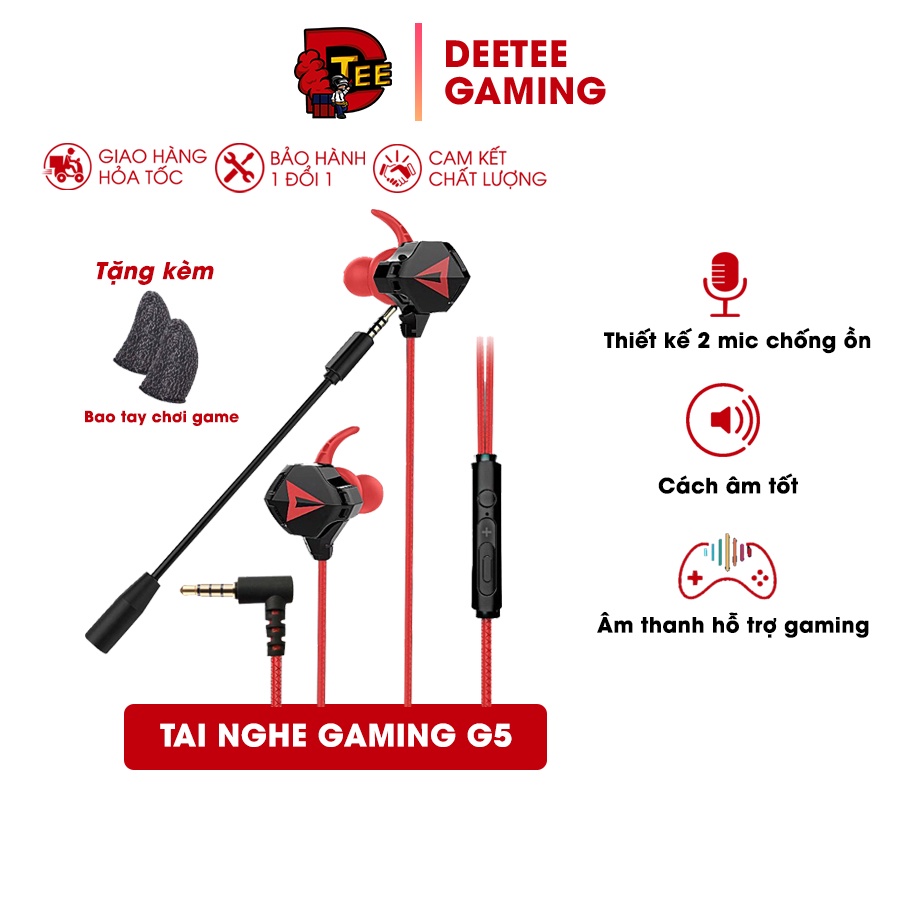 Tai nghe gaming G5 có dây thiết kế mic rời chống tạp âm, cách âm siêu tốt, âm thanh vòm chơi game Pubg, Ff... cực đã