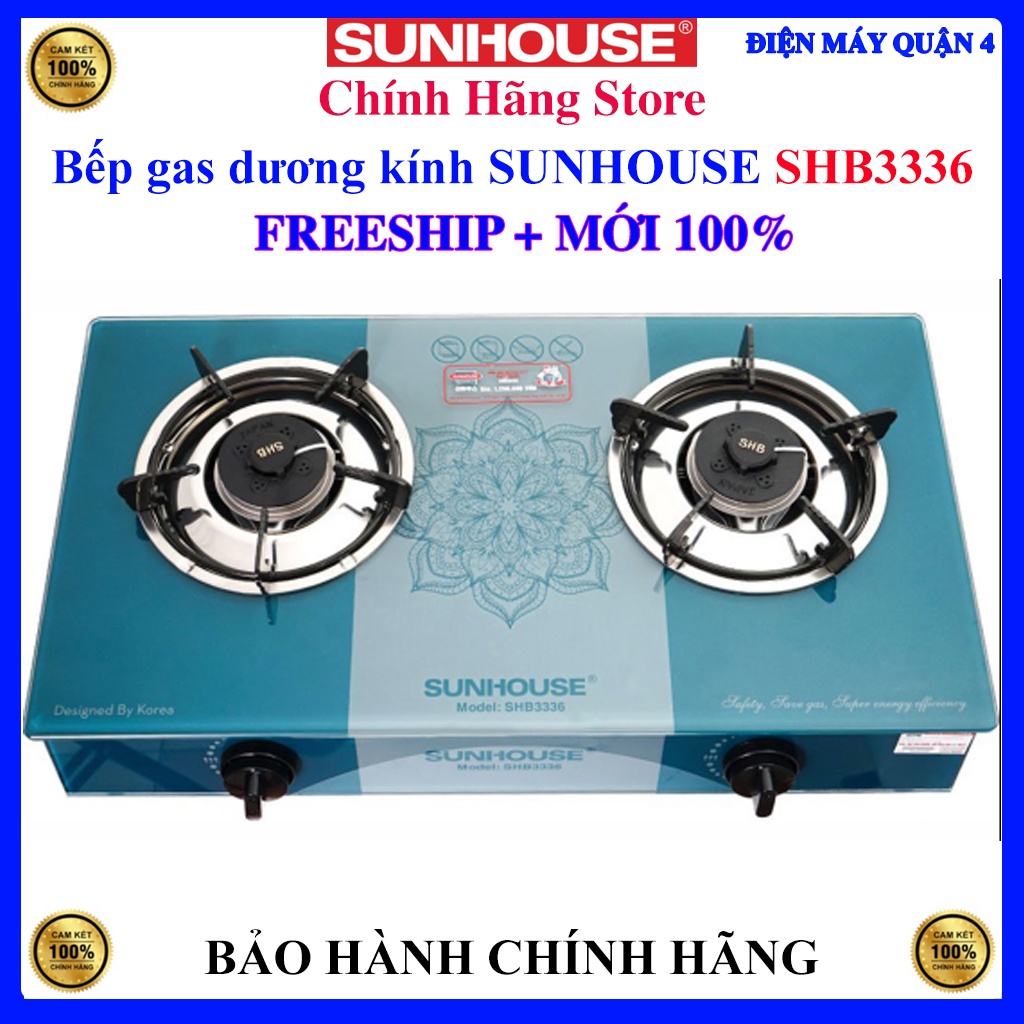 Bếp gas dương kính SUNHOUSE SHB3336, Hàng chính hãng