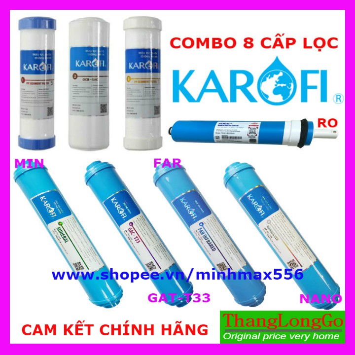 [CHINH HANG] COMBO 8 LÕI LỌC NƯỚC KAROFI | GỒM 1 BỘ 123;LÕI 4, LÕI 5, LÕI 6, LÕI 8, LÕI 9 | BigBuy360 - bigbuy360.vn