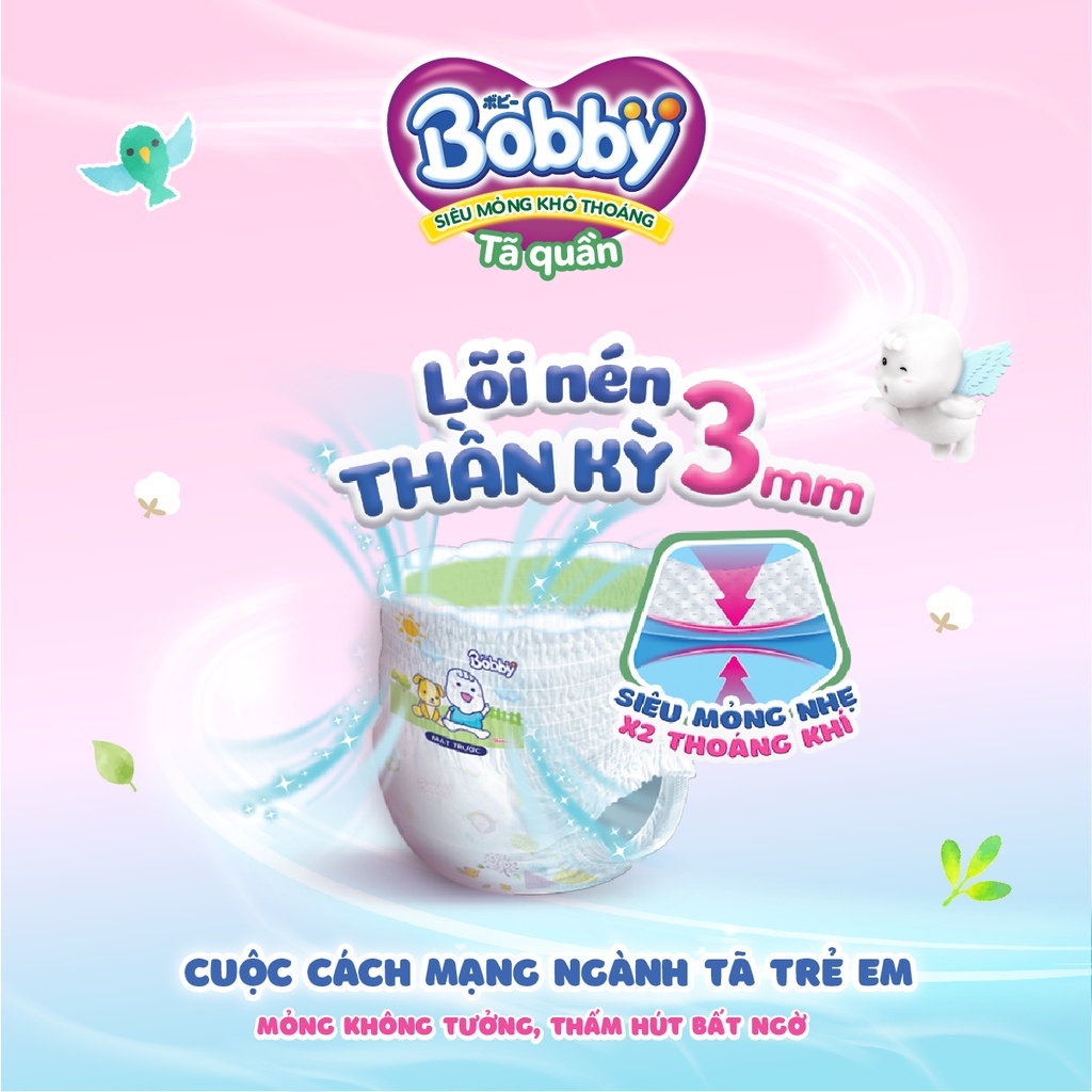 Tả quần Bobby Mega Jumbo đủ size L104, XL96, XXL88 miếng, tả quần bobby mẫu mới lõi nén thần kỳ