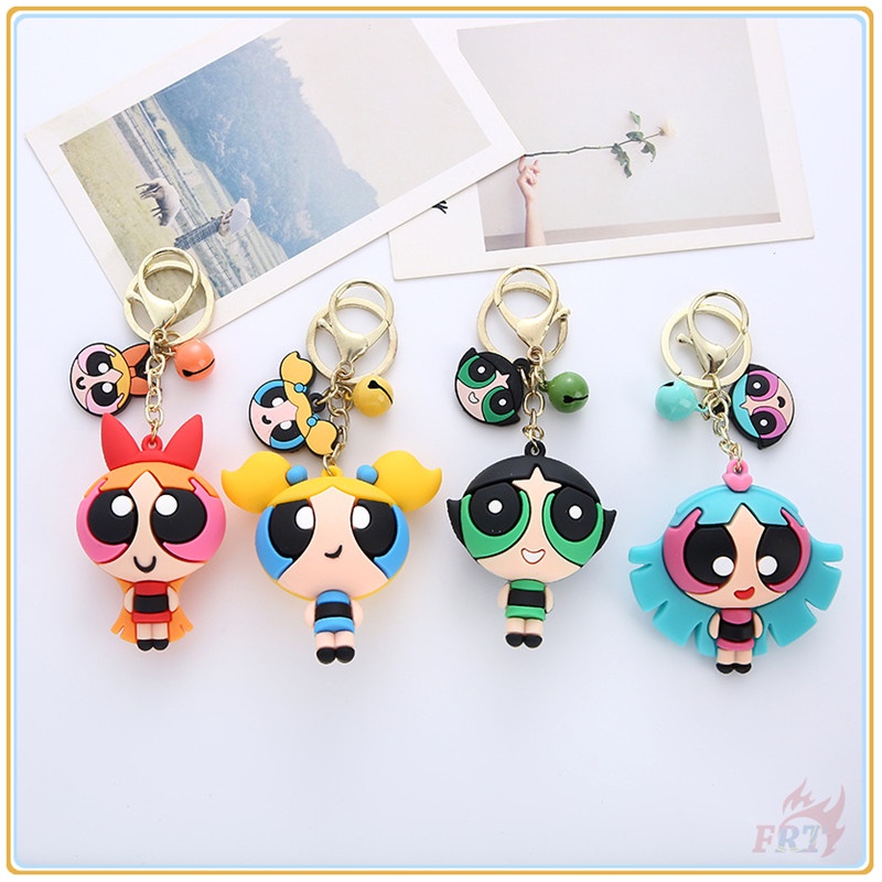 ✪ Móc Khóa Hình Powerpuff Girls - Blossom / Bubbles / Buttercup / Blisstina ✪ Móc Khóa Hình Nhân Vật Hoạt Hình Bằng Silicone 1 Cái