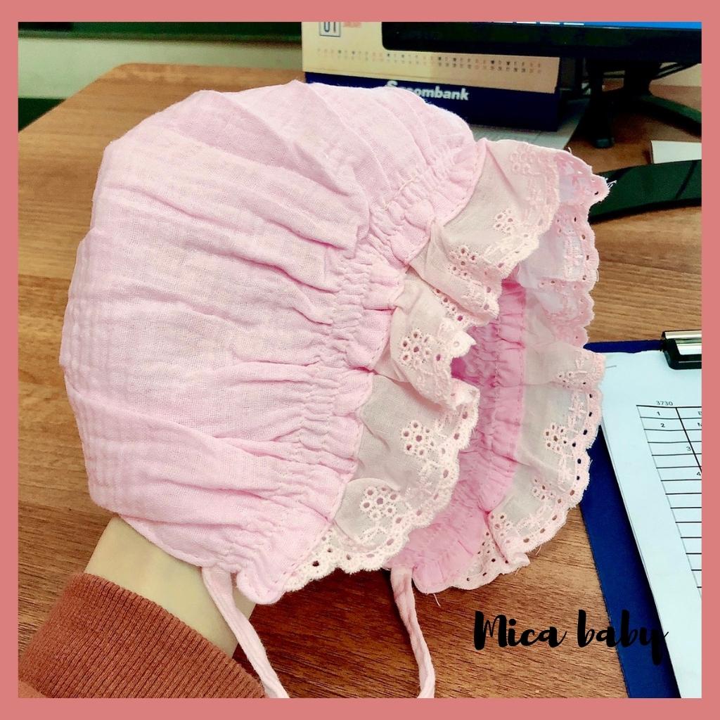 Mũ tiểu thư, mũ cô gái hà lan chất xô đũi trơn đáng yêu cho bé Mica baby MTT162