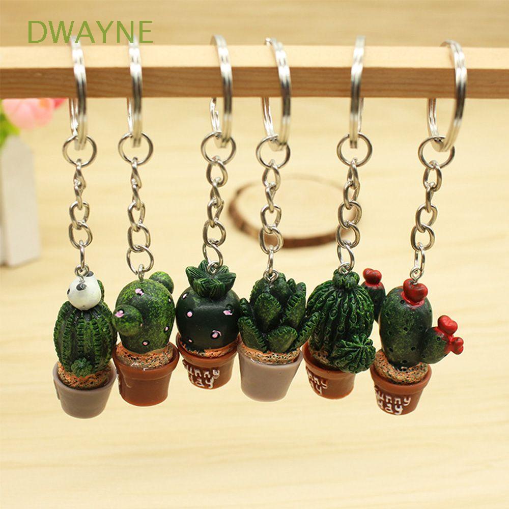 Móc Khóa Hình Cây Xương Rồng Mini Bằng Nhựa Resin Nhiều Màu Sắc