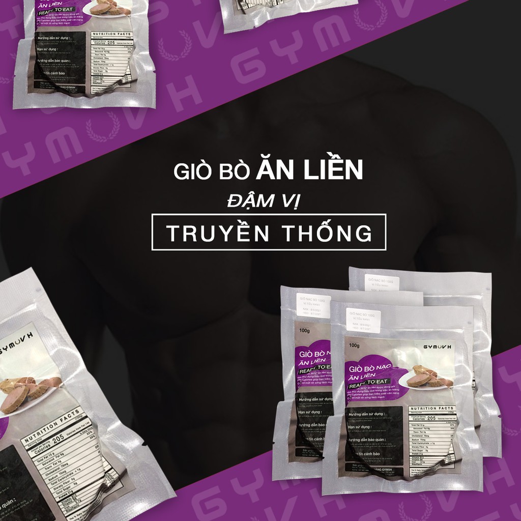 Giò Đùi Bò Túi 100g - Ăn Liền Giúp Tăng Cơ Giảm Mỡ