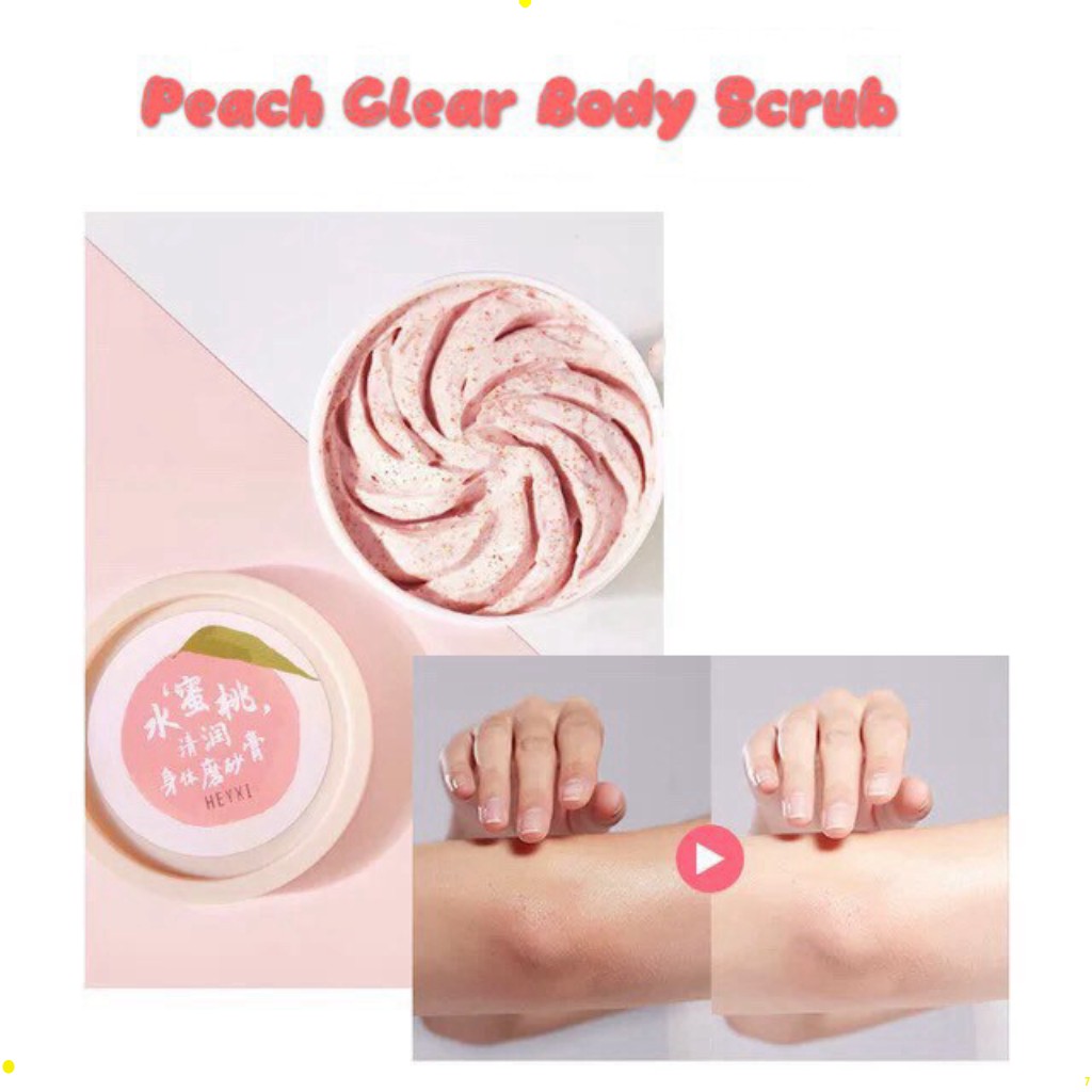 Tẩy da chết toàn thân đào HEYXI Peach Clear, tẩy tế bào chết body đào, kem thải độc tố da, xe khít lỗ chân lông HTTBC1