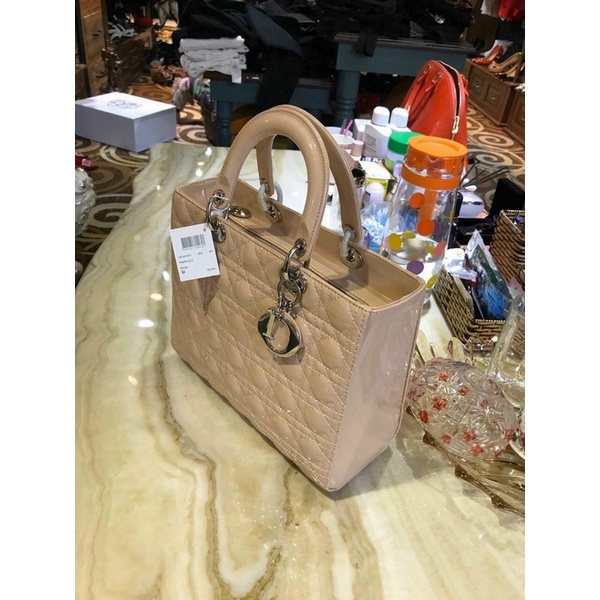 Túi xách nữ Dior Lady 5 ô da bóng