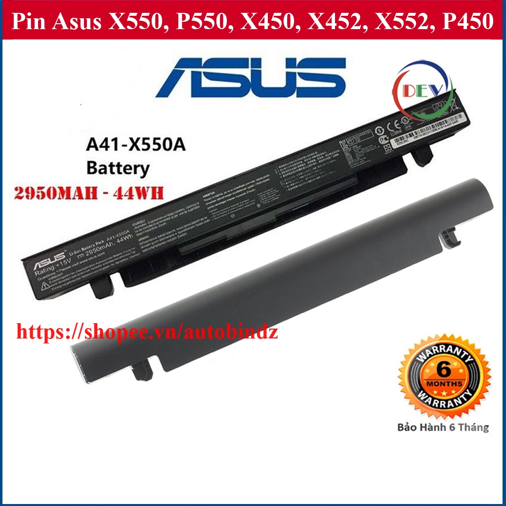 Pin Laptop Asus X550, P550, X450, X452, X552, P450, K450, X450C, X452L, X550C, P550L nhập khẩu