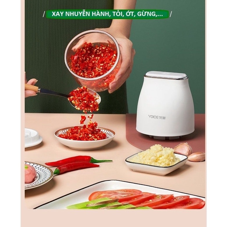 Máy xay ăn dặm cho bé YOICE 300ml, 3 lưỡi dao sắc bén, xay nhuyễn thực phẩm cho bé nhanh gọn tiện lợi cho các mẹ - YJR63