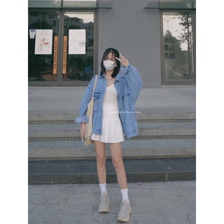 Áo khoác denim jacket 1 túi form oversize