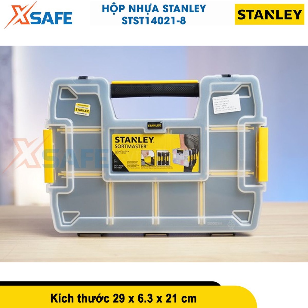 Hộp đồ nghề ghép nối STANLEY STST14021-8 10 ngăn, dùng đựng mũi khoan, ốc vít, có thể ghép nối [CHÍNH HÃNG][XSAFE]