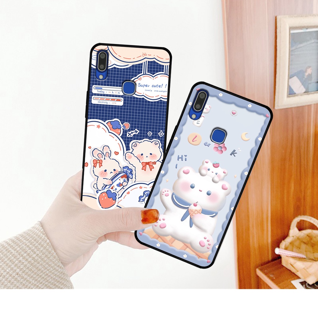 Ốp lưng Vivo Y91 / Y91c / Vivo Y93 / Vivo Y95 in hình caro gấu thỏ dễ thương