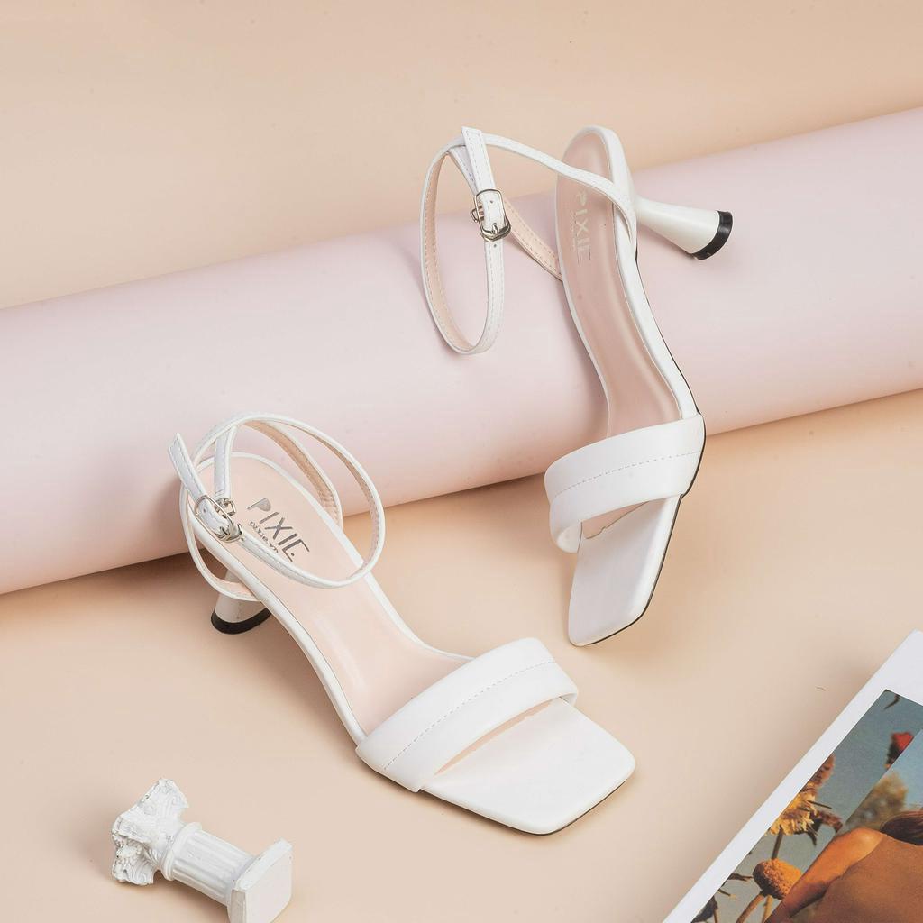 Giày Sandal Cao Gót 5cm Quai Ngang Chần Chỉ H108 Pixie