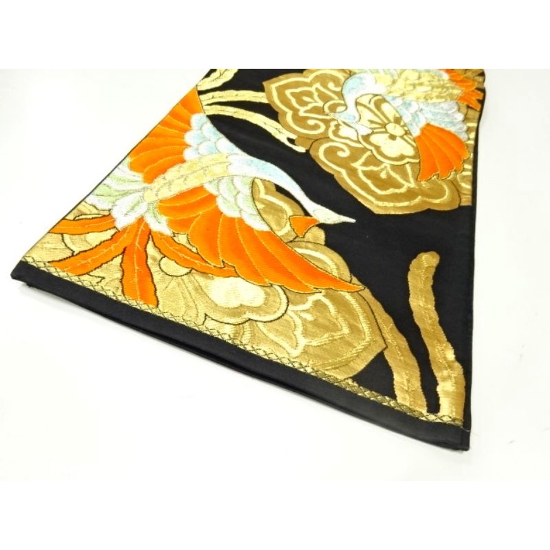 Trang phục truyền thống Nhật Bản/ Dây thắt lưng Fukuro Obi/Hoa hoa và phượng hoàng