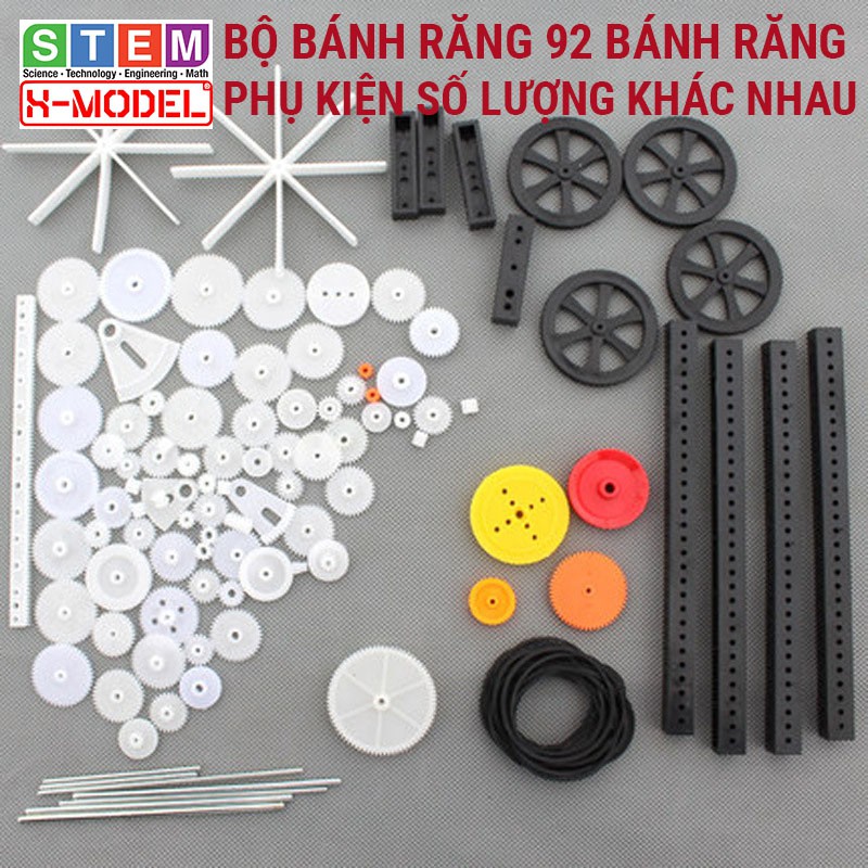 Đồ chơi thông minh, sáng tạo STEM Mô hình tự làm Bộ bánh răng nhựa 92 chi tiết X-MODEL ST17 [Giáo dục STEM, STEAM]