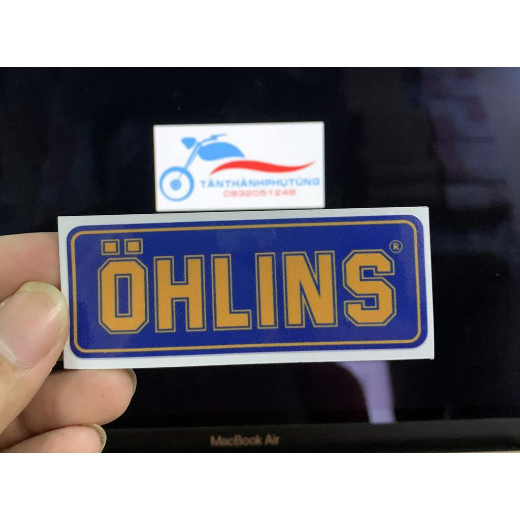 Tem Decal chữ Ohlins 8x3cm- giá 1 tem