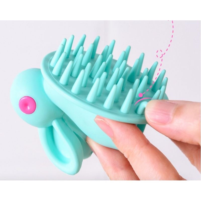 Lược Gội Đầu Massage Bằng Silicone Hình Thỏ Siêu Đáng Yêu - Lược Gội Đầu Kích Thích Mọc Tóc