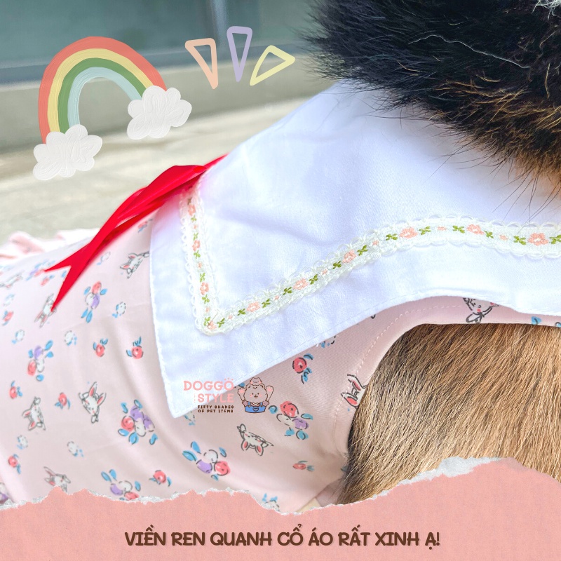 Áo Váy Thun Ba Lỗ DoggoStyle Vải Cotton Co Giãn Mùa Hè Cho Chó Lớn Size Bự Corgi Bull Pháp Pug Mặt Xệ Lạp Xưởng