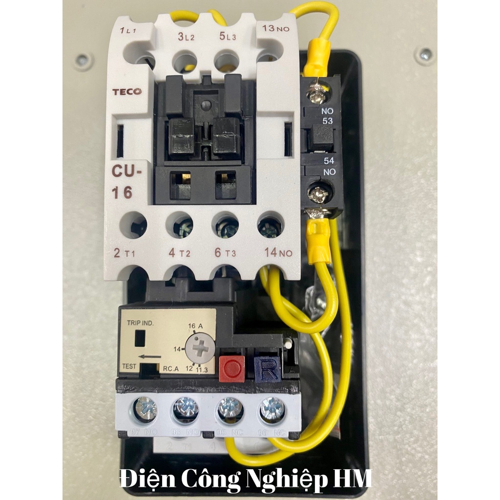 Khởi Động Từ Hộp 16A TECO HUEB-16K, Contactor Điện Áp Cuộn Hút 220V và 380V HÀNG CHÍNH HÃNG