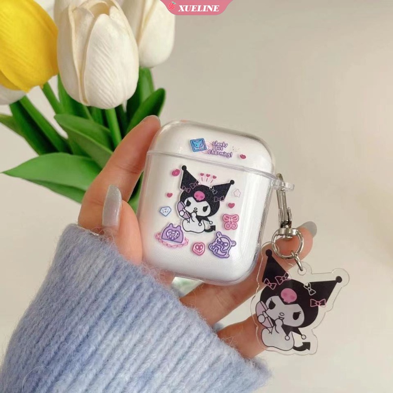 Vỏ Bảo Vệ Hộp Sạc Tai Nghe AirPods 1 2 pro Bluetooth Bằng Silicon Họa Tiết Hoạt Hình Kuromi Dễ Thương Chống Rơi/Trầy Xước