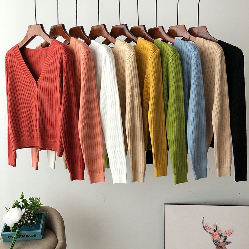 Áo Khoác Cardigan Dệt Kim Mềm Mại Dày Dặn Dáng Ngắn Kẻ Sọc Kiểu Hàn Quốc | BigBuy360 - bigbuy360.vn