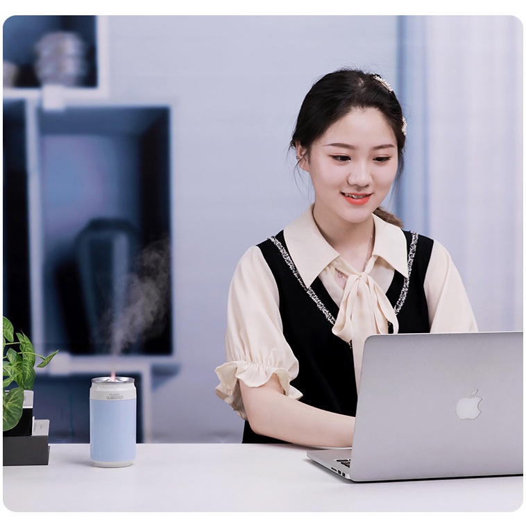 Máy Phun Sương Mini Flame Tích Hợp Pin Sạc Dùng Trong Xe Hơi Kiêm Máy Xông Tinh Dầu Có Đèn LED Đổi Màu Tạo Ẩm
